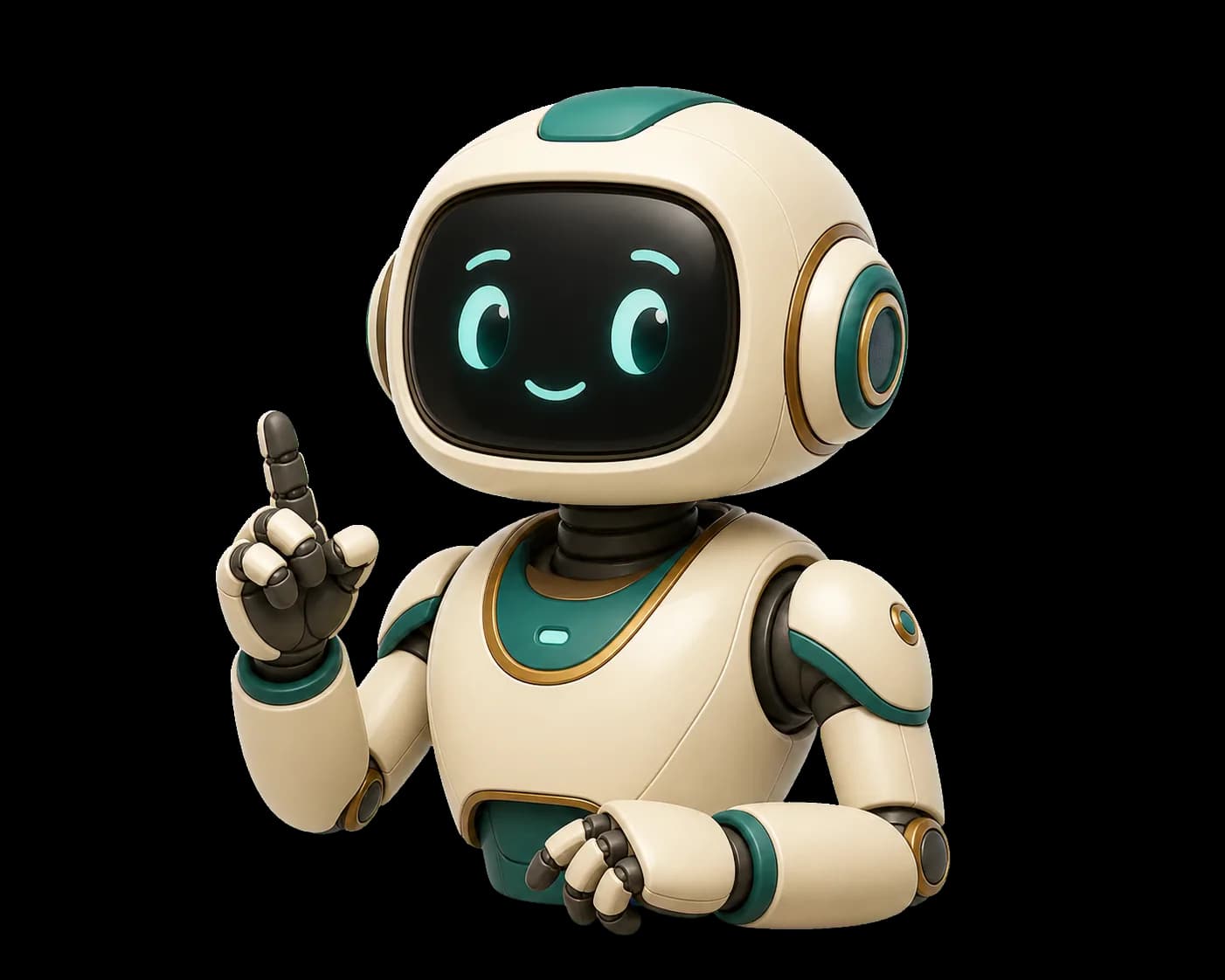 Friendly AI coaching robot mascot